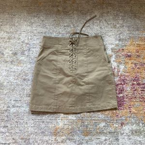 ALC khaki lace up skirt.